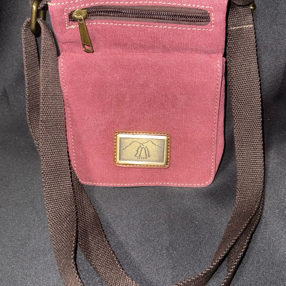 Pink Canvas Crossbody Bag